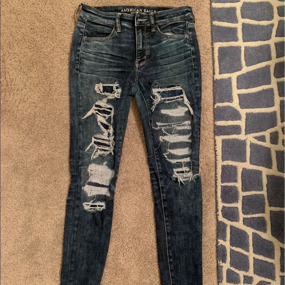 American Eagle Outfitters Patched Rip Jeans